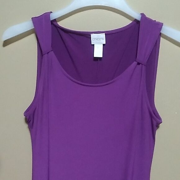 !!LIKE New Chico's Silky Soft Sleeveless Party Dress Size 1 Petite - Picture 2 of 6